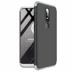 Husa NOKIA 6.1 (2018) - GKK 360 Full Cover (Argintiu/Negru)