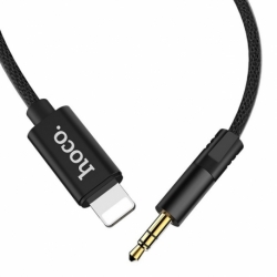 Cablu si Adaptor Audio AUX Jack 3.5mm - Lightning ,Negru, HOCO UPA13