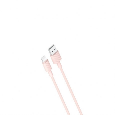 Cablu Date & Incarcare APPLE Lightning 2.4A (Roz) 1m XO NB156