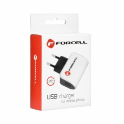 Incarcator 1A + Cablu MicroUSB (Negru) Forcell