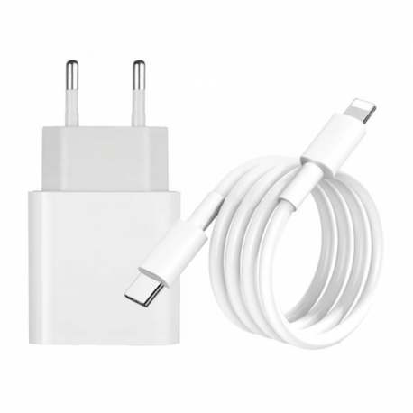 Incarcator APPLE 18W cu port USB-C + Cablu Lightning (Alb) MU7W2P/A