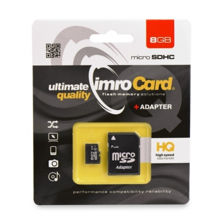 Card MicroSD 8 GB + Adaptor Clasa 4 IMRO