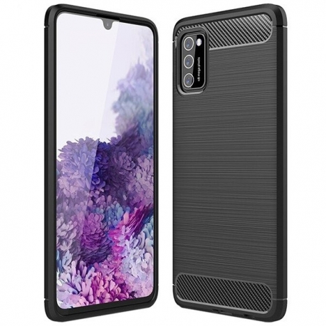 Set SAMSUNG Galaxy A41 - Husa Carbon (Negru) + Folie regenerabila Silicon Armor, TSS HQMobile