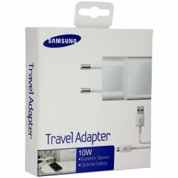 Incarcator Original SAMSUNG 2A + Cablu MicroUSB (Alb) Blister (ETAU90EWE + DU4BWE)