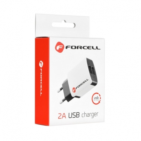 Incarcator 2A cu 2 Porturi USB + Cablu Tip C FORCELL