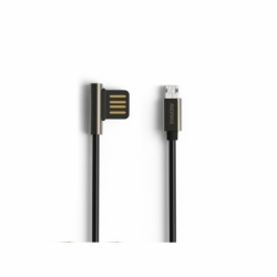 Cablu Date & Incarcare MicroUSB - 90 Grade (Negru) REMAX Emperor