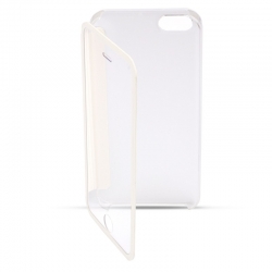 Husa APPLE iPhone 4\4S - Mega S-View (Alb&Transparent)