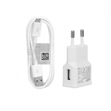 Incarcator Original SAMSUNG 1A + Cablu MicroUSB (Alb) ETA0U83EWE / DU4AWE