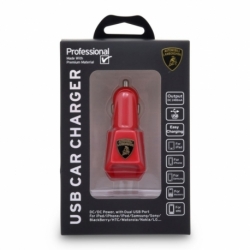 Incarcator Auto Universal cu 2 Porturi USB (Rosu) Lamborghini Diablo-D5