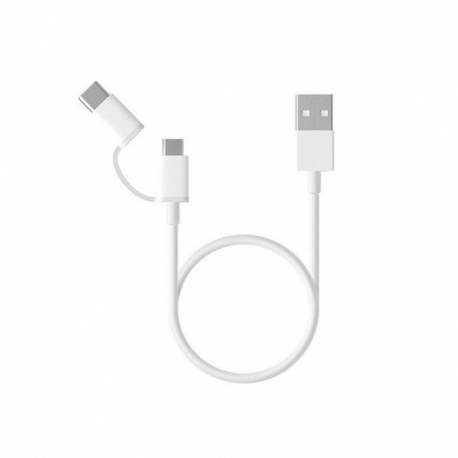 Cablu Original XIAOMI 2in1 MicroUSB /  Tip C 30 cm