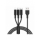 Cablu Date & Incarcare 3in1 - MicroUSB / Lightning / Tip C (Negru) HOCO X25