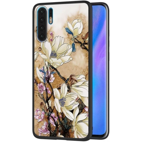 Husa SAMSUNG Galaxy M30 \ A40s - Flowers 3D (Alb)